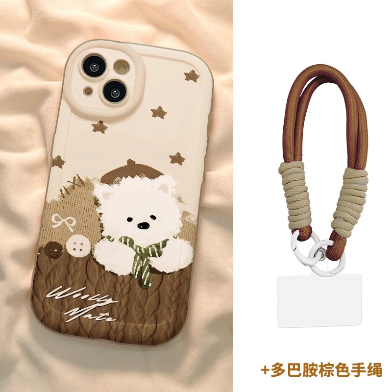 【苹果/华为/荣耀/OPPO/vivo/小米】星星纽扣小狗磨砂泡芙手机壳