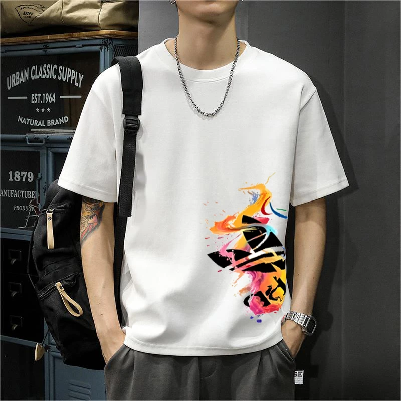 正品潮牌潮男美式运动跑步短袖t恤男女同款重磅轻奢痞帅男上衣T恤