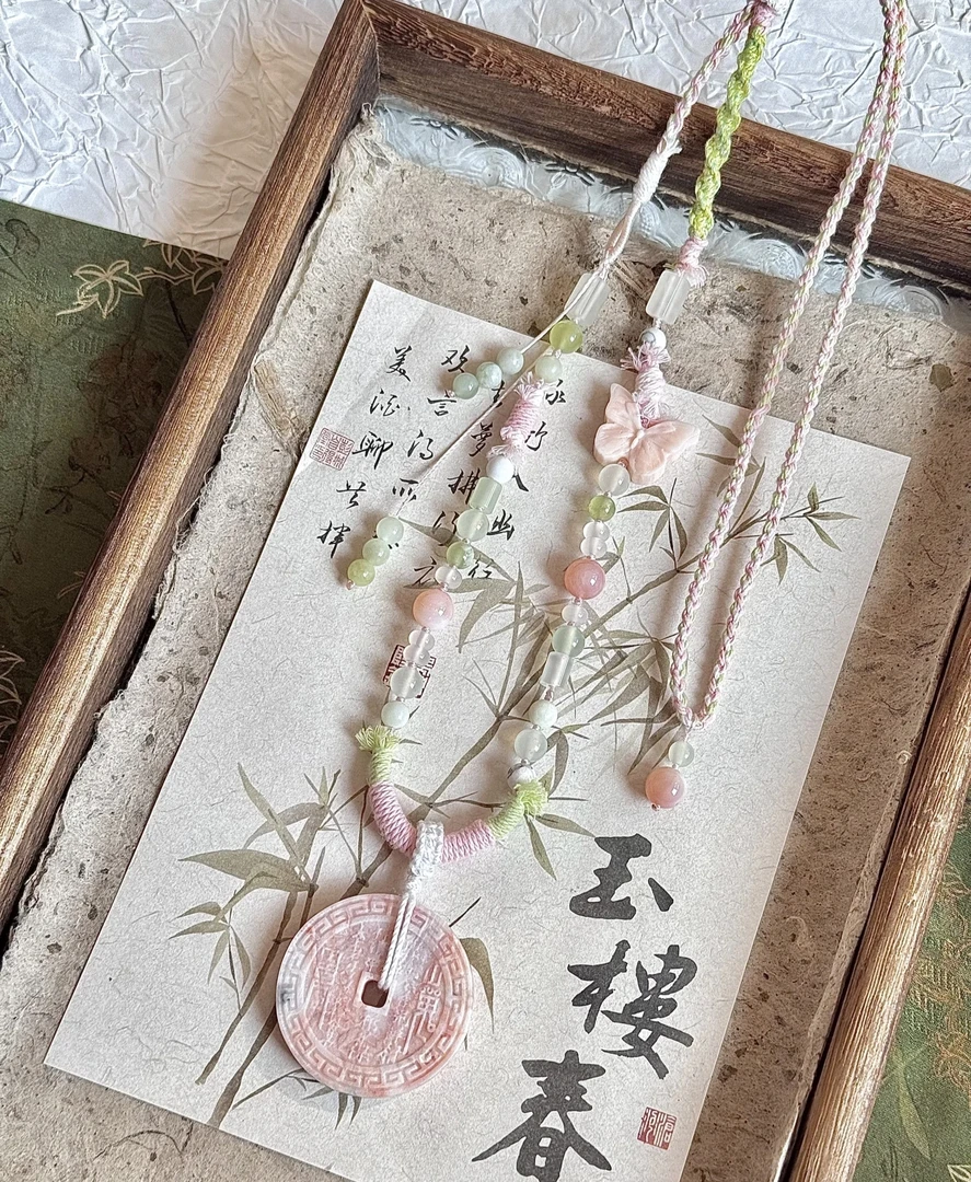 铜合金玻璃手链 夏日多巴胺原创手工项链耳钉 轻奢饰品直播间