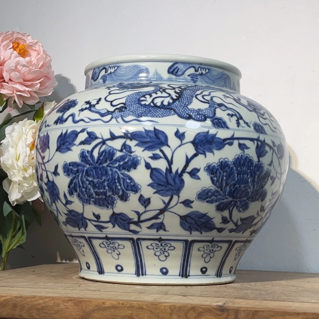 邹***摆件陶青花瓷器摆件现代工艺品