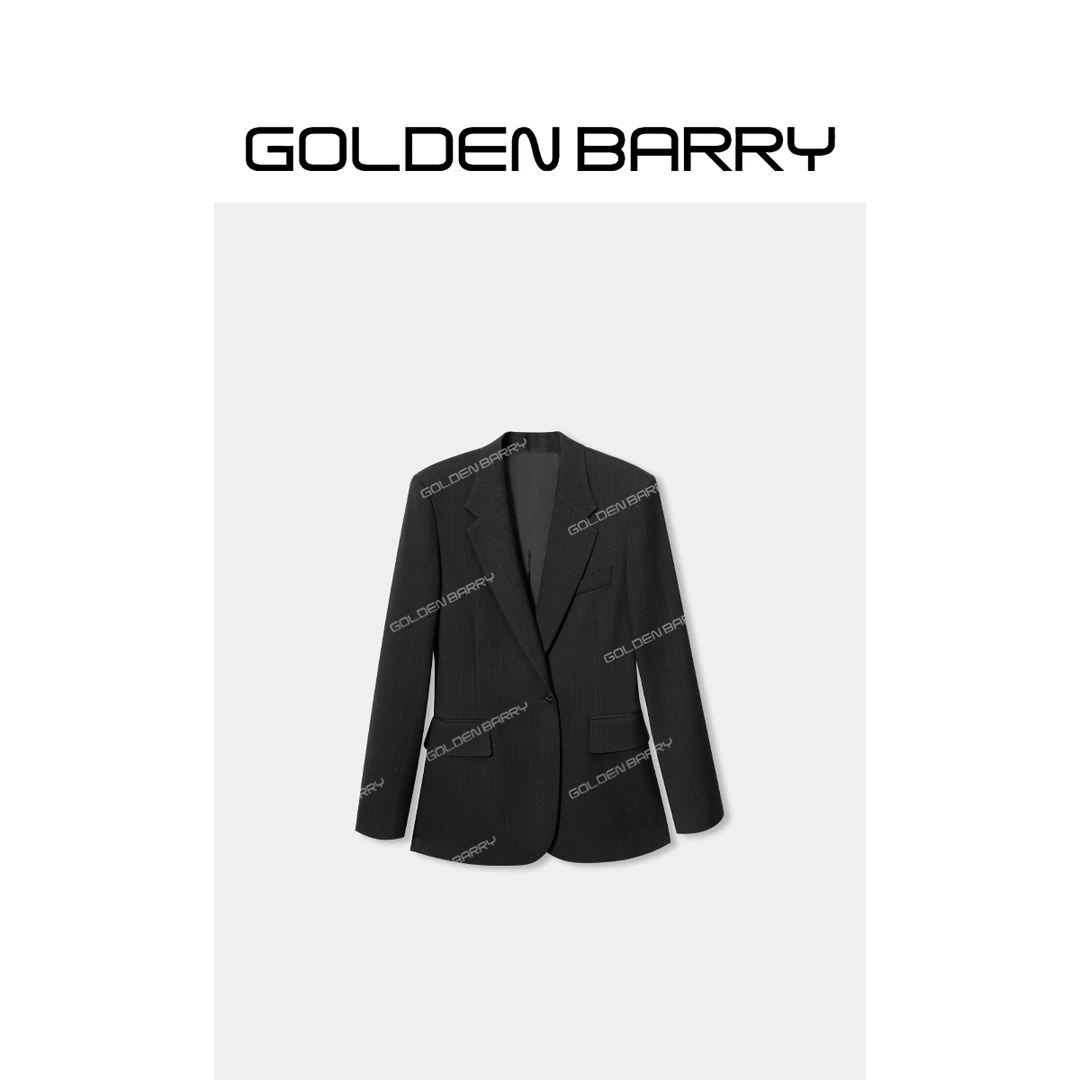 GOLDENBARRY|100155“镀月轨迹”气质感轻奢条纹西装