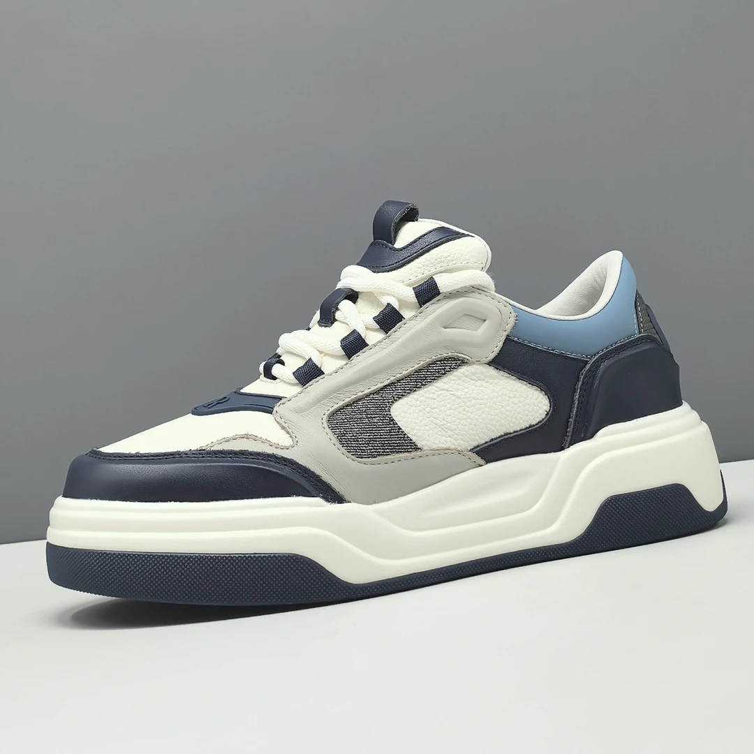 豚装26新款头层牛皮熊猫升级黑白百搭厚底高端时尚休闲男鞋男士