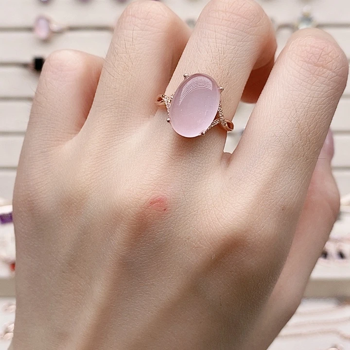 颈饰银S925镶嵌芙蓉石戒指