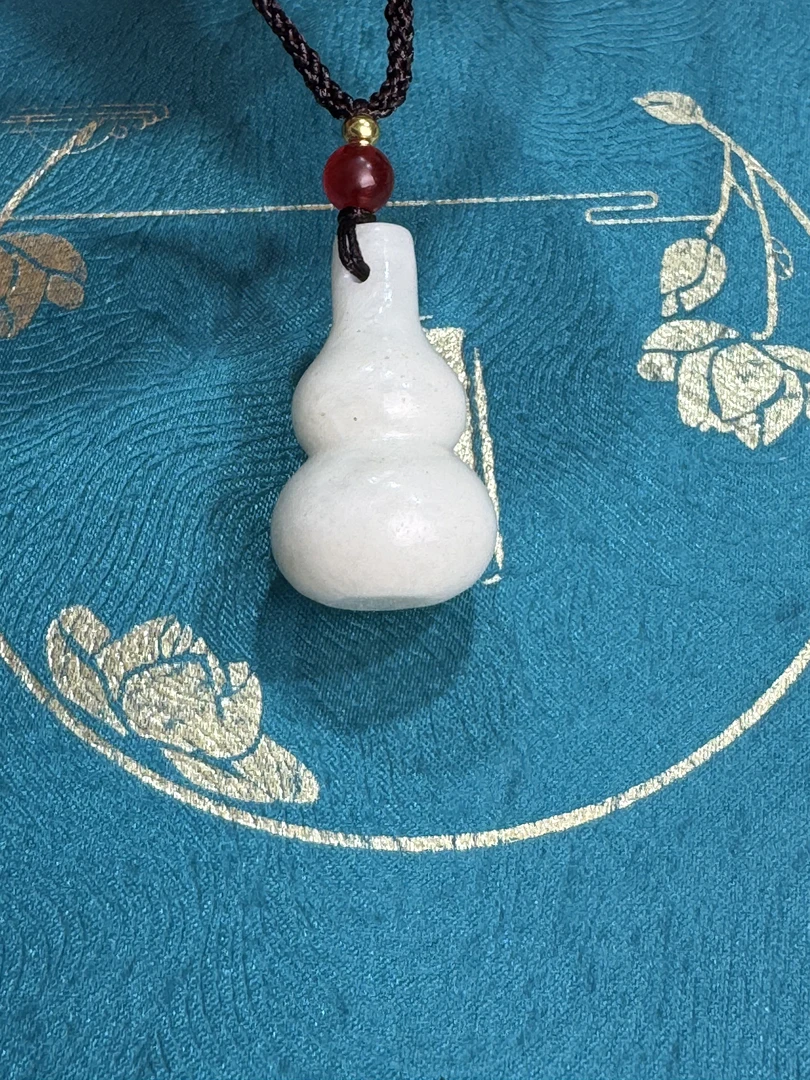 和田玉白玉葫芦一个高度3.0