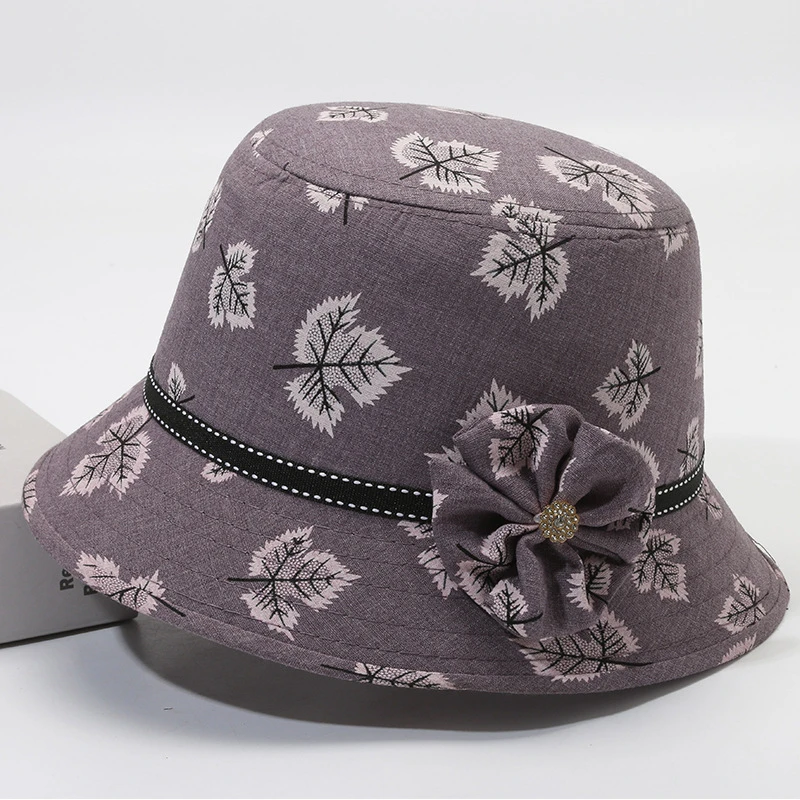 春秋季妈妈帽子女遮阳渔夫帽中老年人休闲盆帽夏天老人奶奶布帽薄