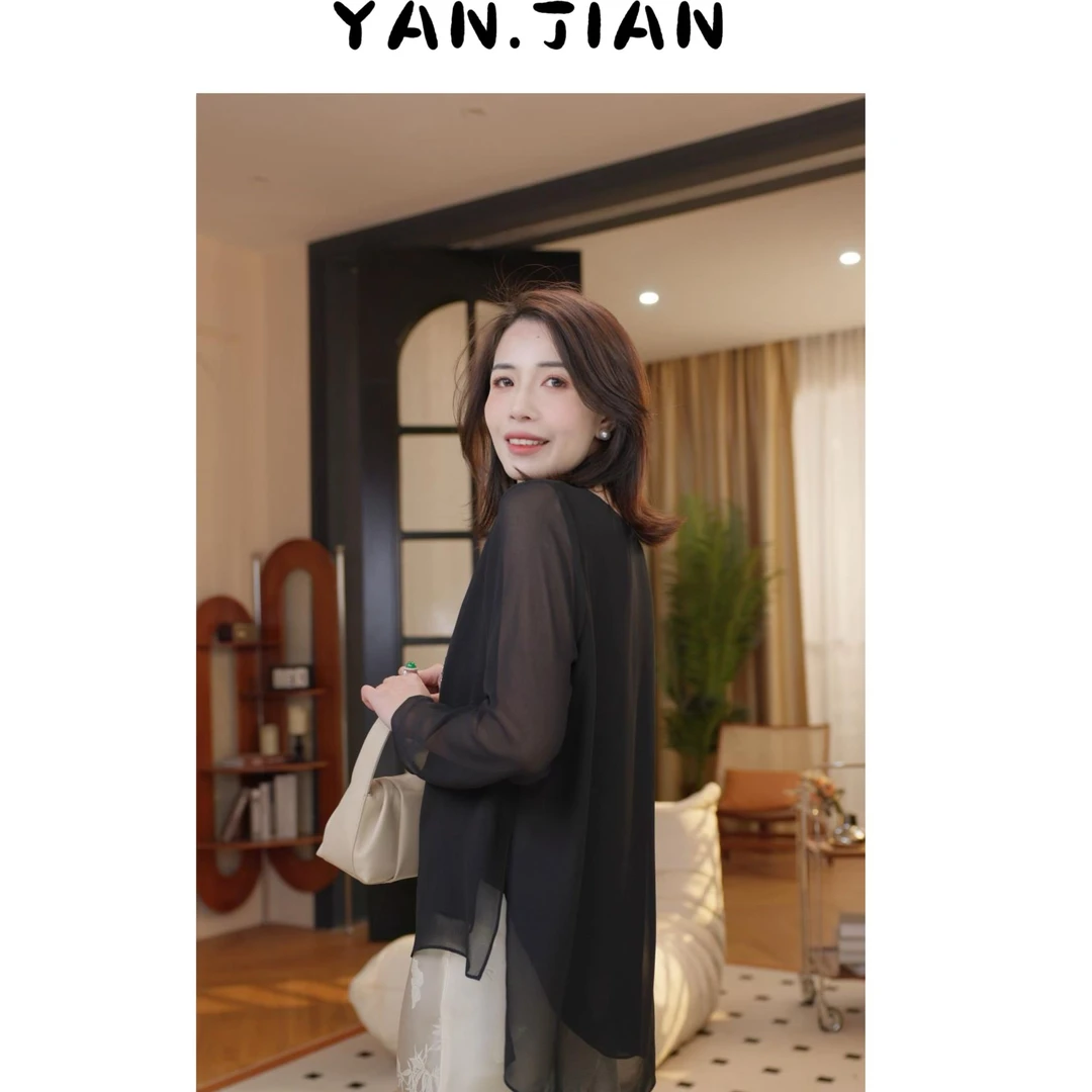 MAN【梦想家】一衣搭所有乔其纱不规则双层上衣