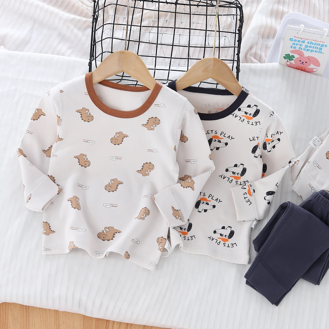 儿童秋衣秋裤套装纯棉男宝宝保暖内衣女小童睡衣家居服婴幼儿线衣