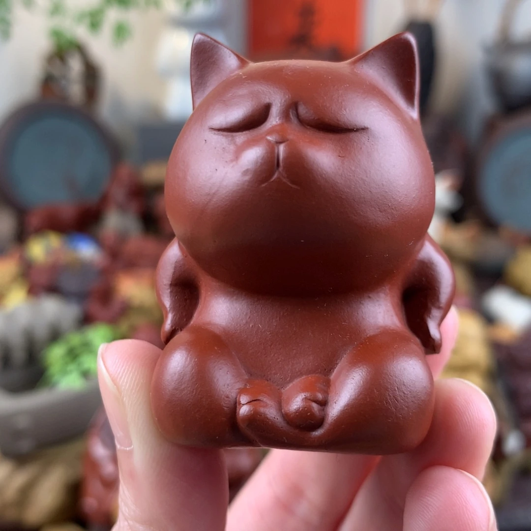 紫砂茶宠拽拽招财猫