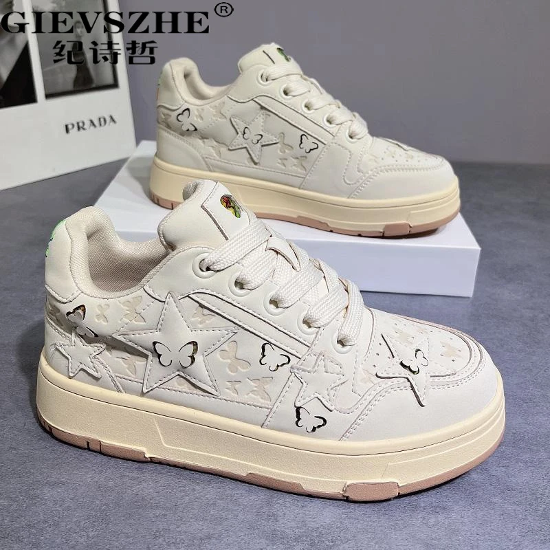 纪诗哲网红蝴蝶星星鞋女2025夏季新款休闲鞋潮流夏季女士运动板鞋