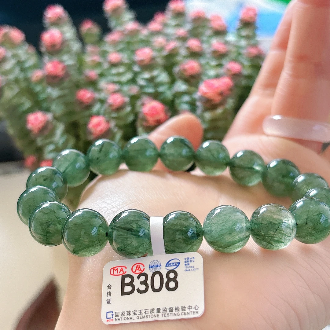 【阿波严选】天然水晶绿发晶手链-B308