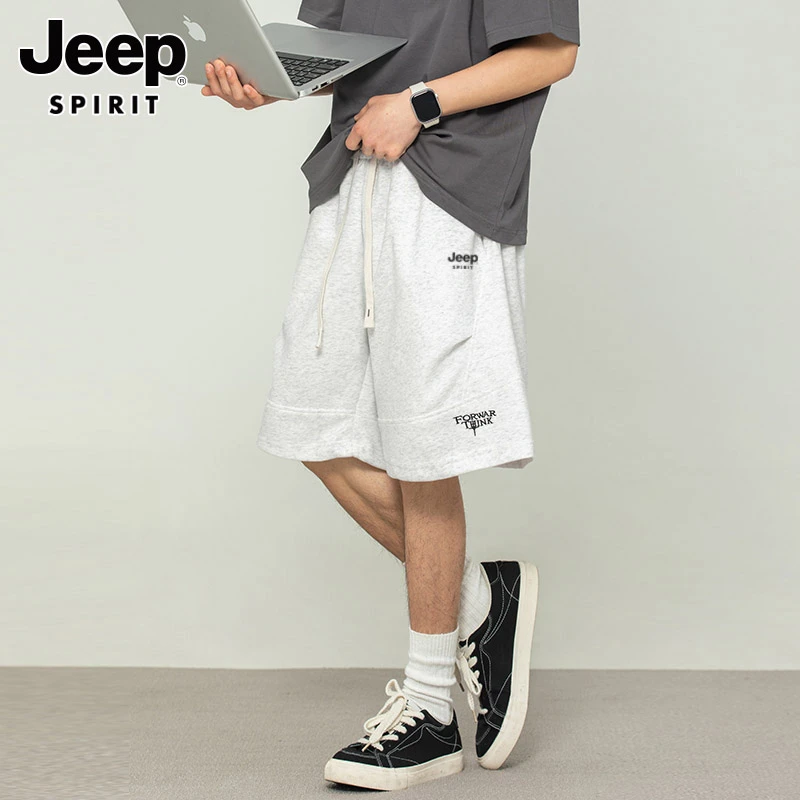 美式字母刺绣短裤男士夏季oversize宽松拼接透气休闲运动五分裤男