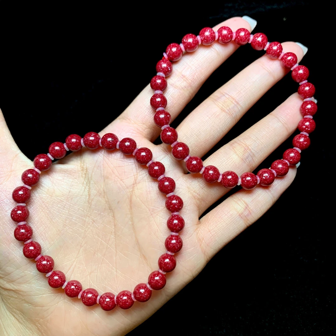 含辰砂工艺品朱砂单圈手串-多样性发一件-6mm-V69831-M（甄选）