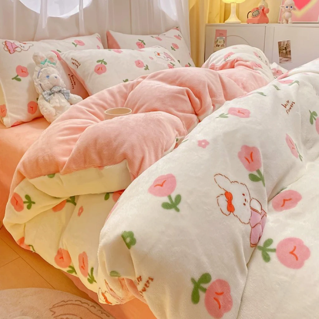 【双面绒牛奶绒】四件套加克重保暖四件套柔软亲肤不闷热奶绒