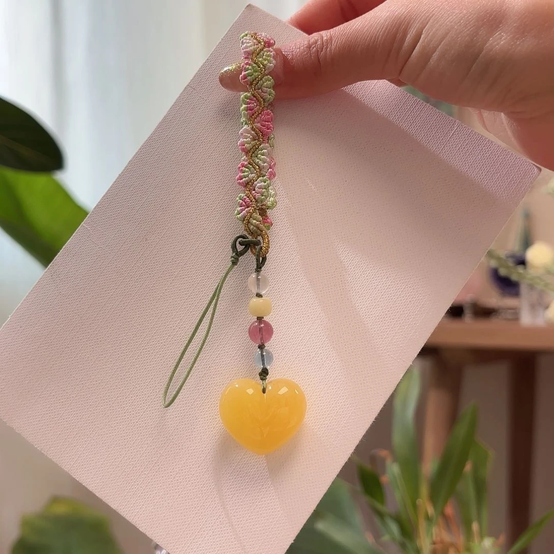 未镶嵌蜜蜡手绳爱心