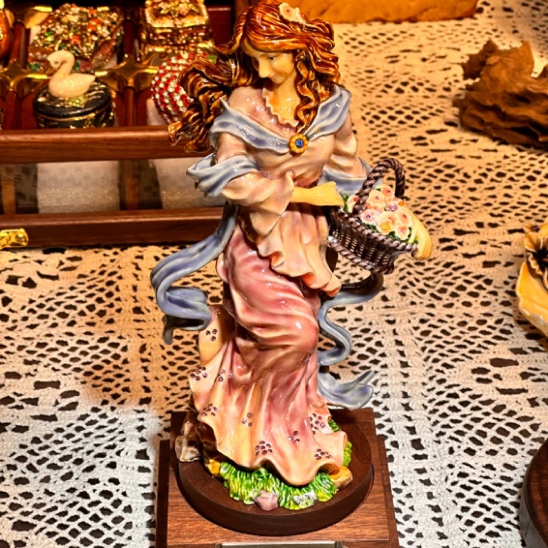 98中古珐琅彩首饰珠宝盒摆件