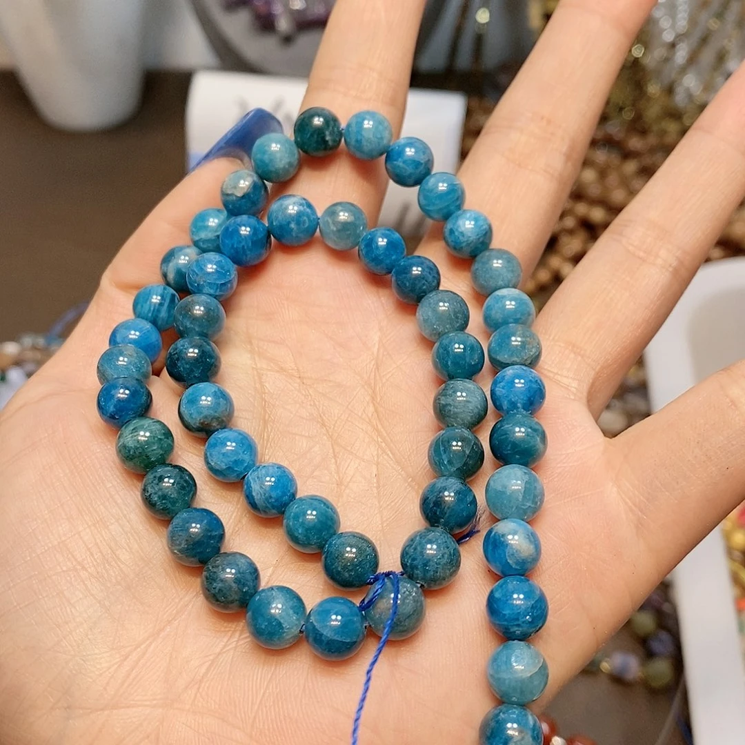 玛瑙/玉髓散珠8mm蓝凌辉一条