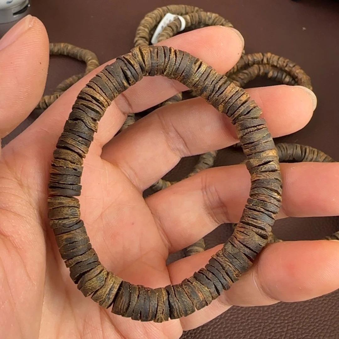 手串沉香奇楠沉水片珠10克
