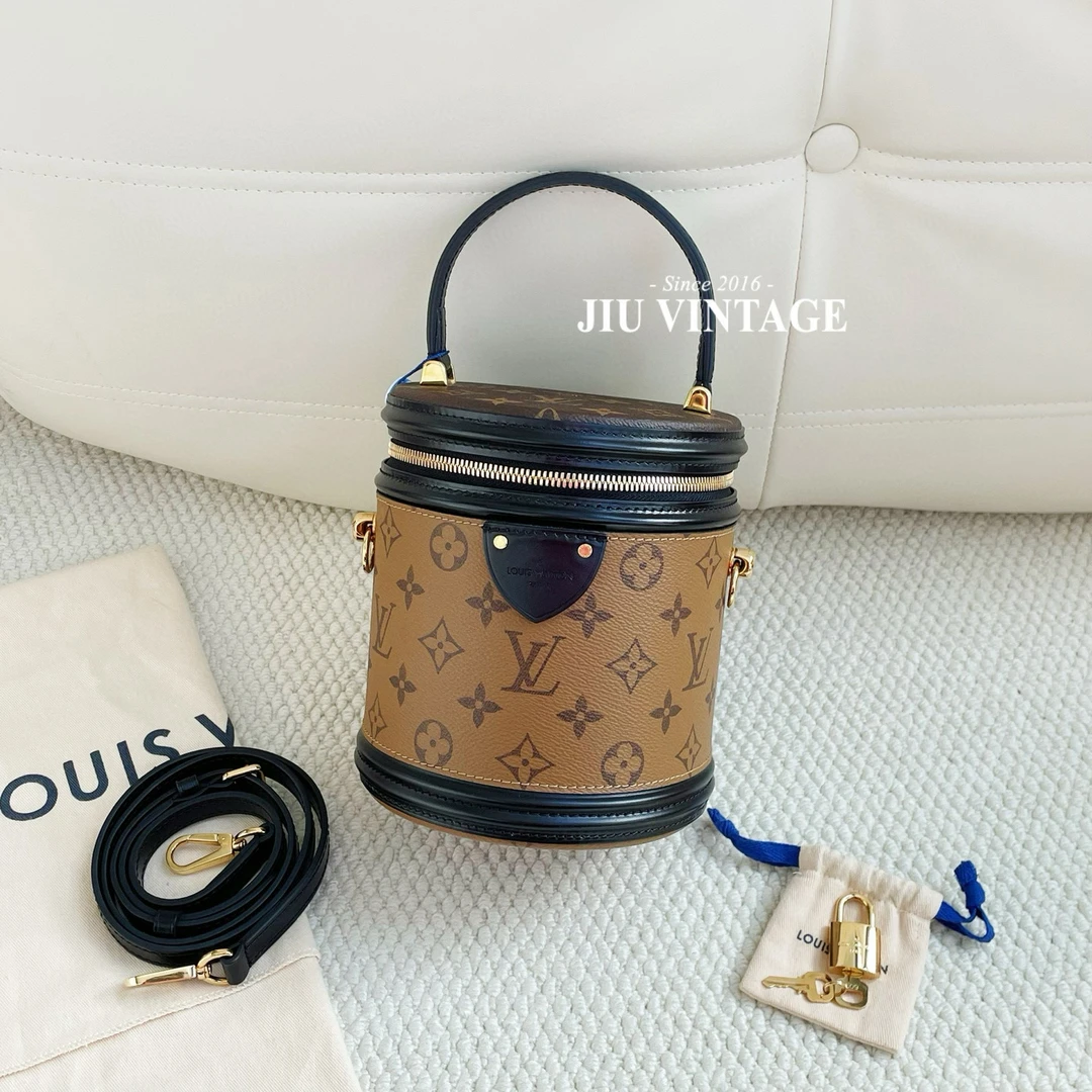 99新 LouisVuitton/路易威登 老花发财桶纯芯片 JM7-3852