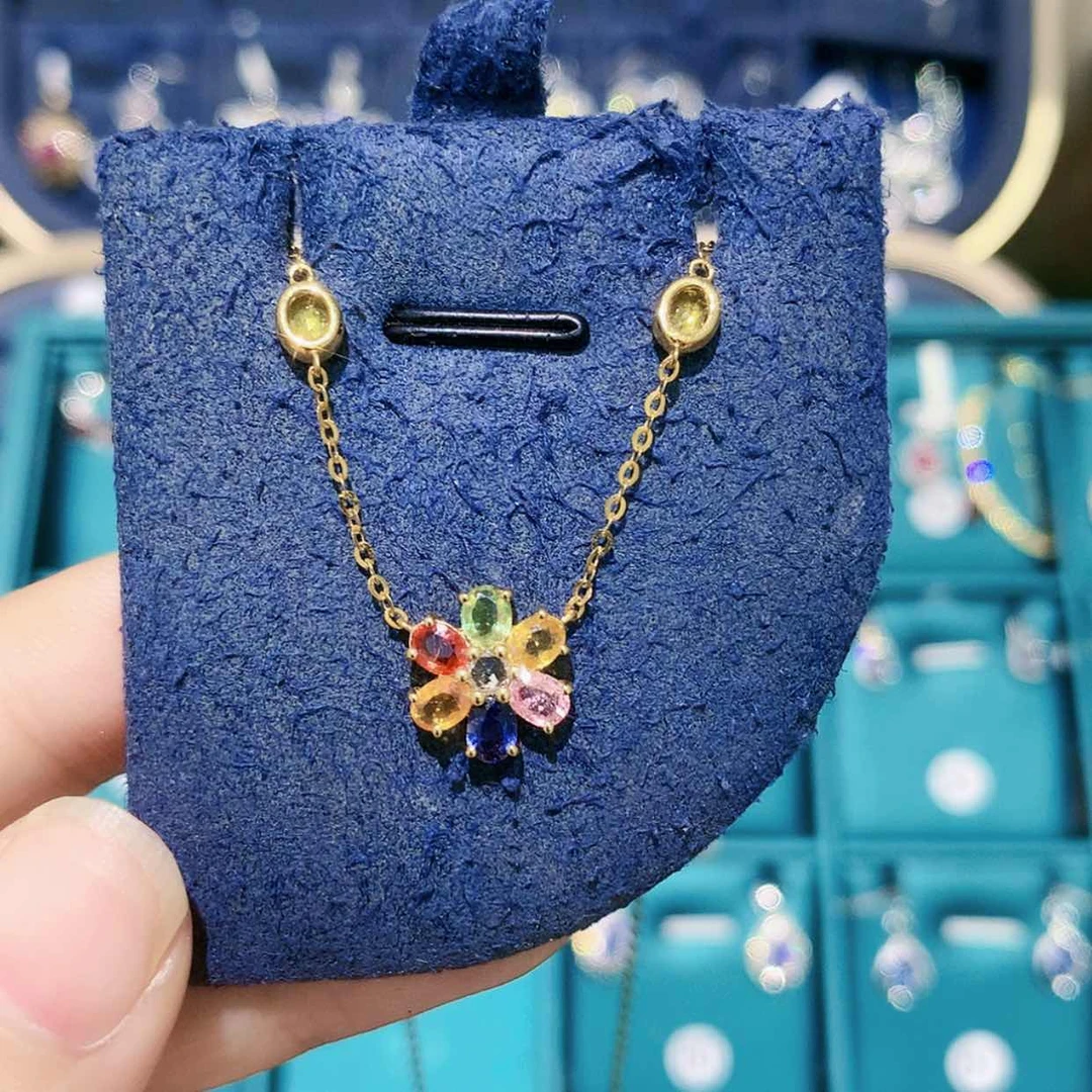 【闪购商品】颈饰彩色蓝宝石18K金镶嵌