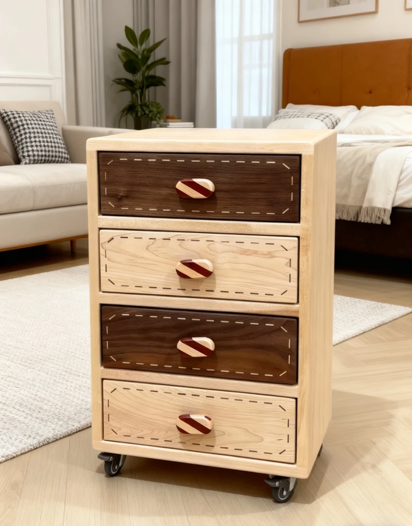 沐沐的房间小型滑轮糖果4斗柜