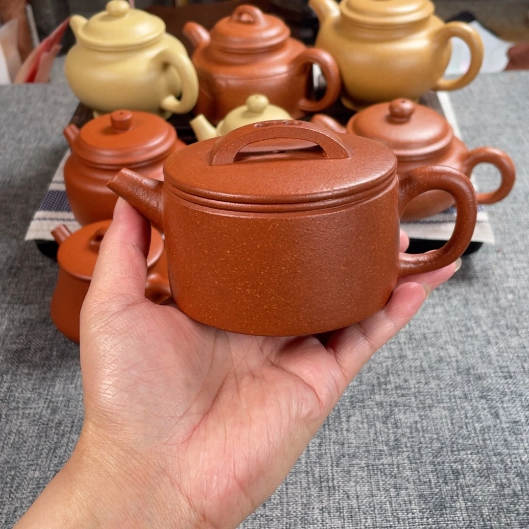 茶壶紫砂红降坡汉瓦全手40目200