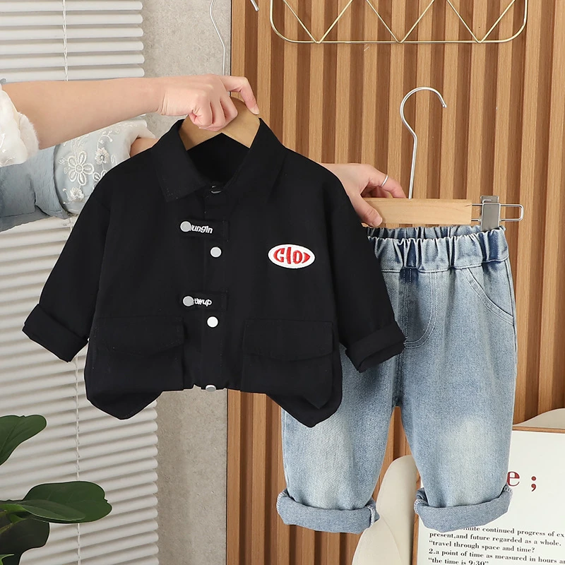 洋气衣服男童春装套装0-1-2-3-4岁半宝宝洋气童装6-7-8-9个月衣服