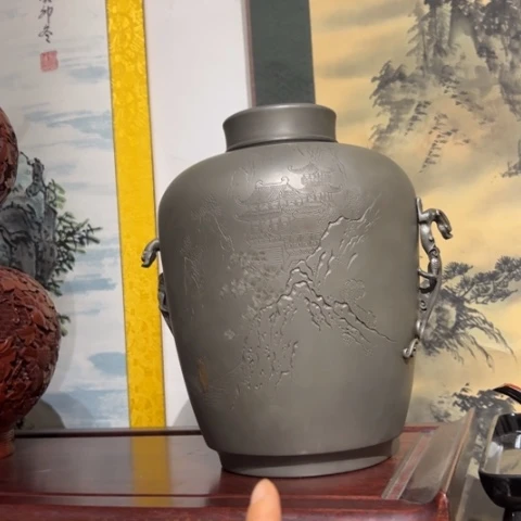 蜜安罐瓷香炉锡茶则