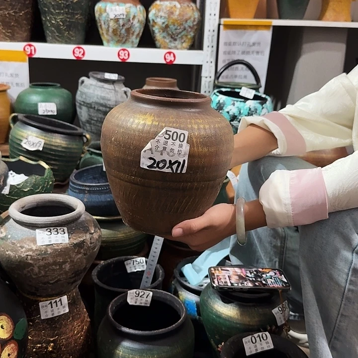 瑕疵金色坛子500高度20口径11