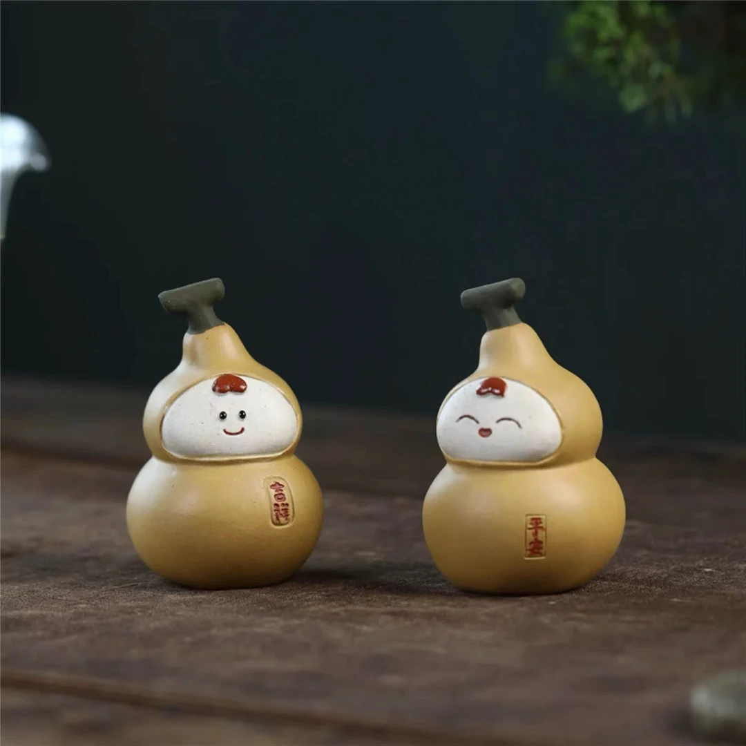 宜兴紫砂【葫芦娃娃】茶宠平安吉祥福禄娃茶宠可养创意茶玩摆件