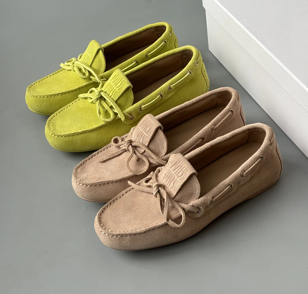 小D乐福鞋舒适船鞋平底鞋软底时尚穿皮条蝴蝶结女鞋豆豆鞋休闲鞋