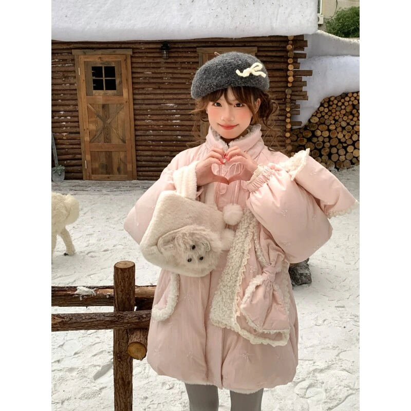 sinsingirl 奶油慕斯 '90白鸭绒' 粉色羽绒服女2025冬季爆款外套