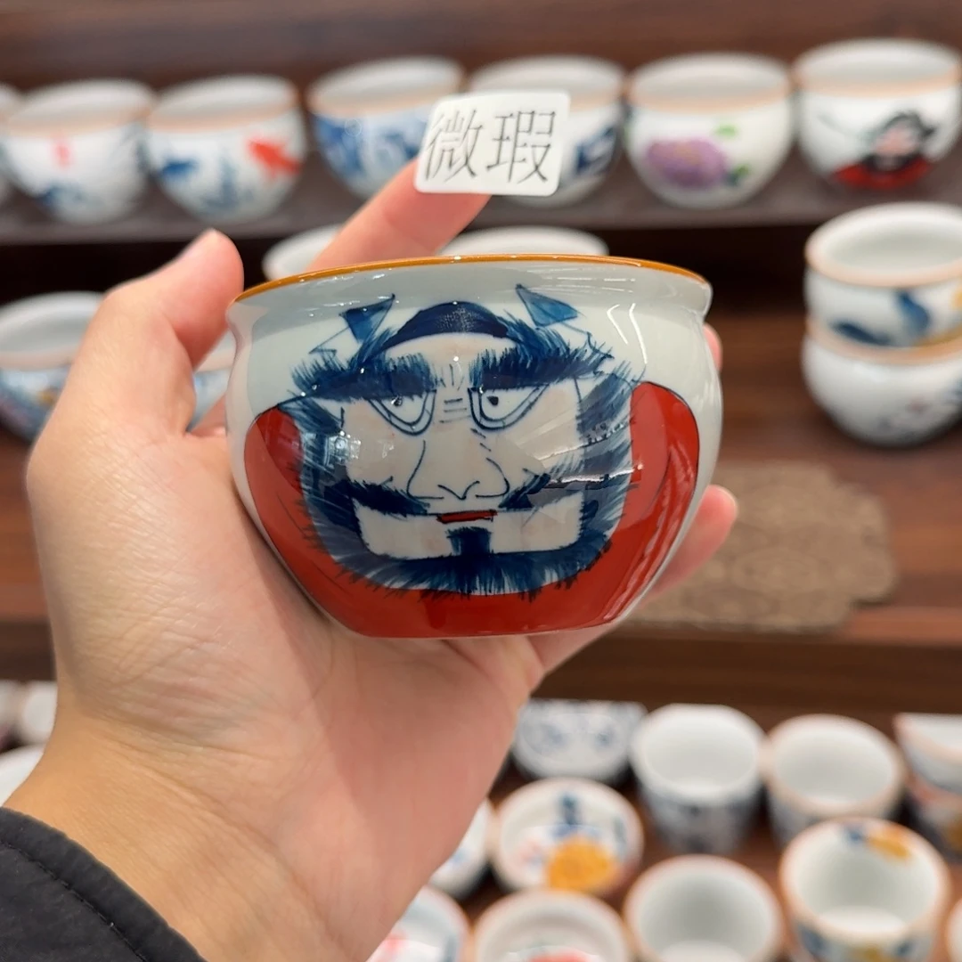 釉下手绘茶具微瑕