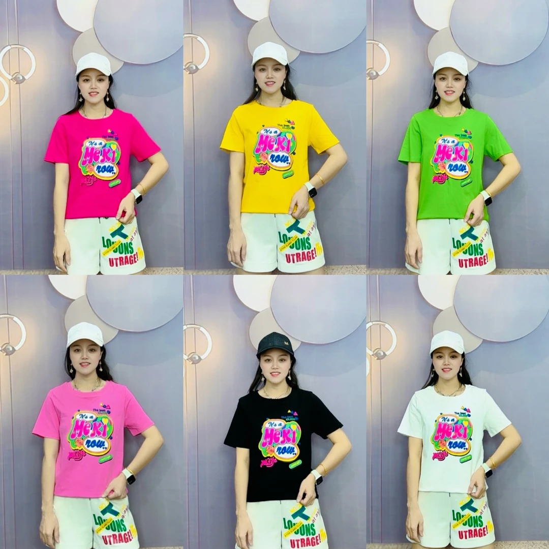 夏季新款圆领印字母短袖TH.8120时尚百搭显瘦女士短袖