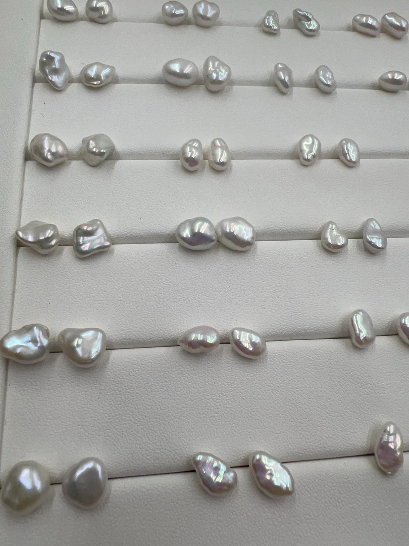 巴洛克淡水珍珠碎银子耳钉 s925银针