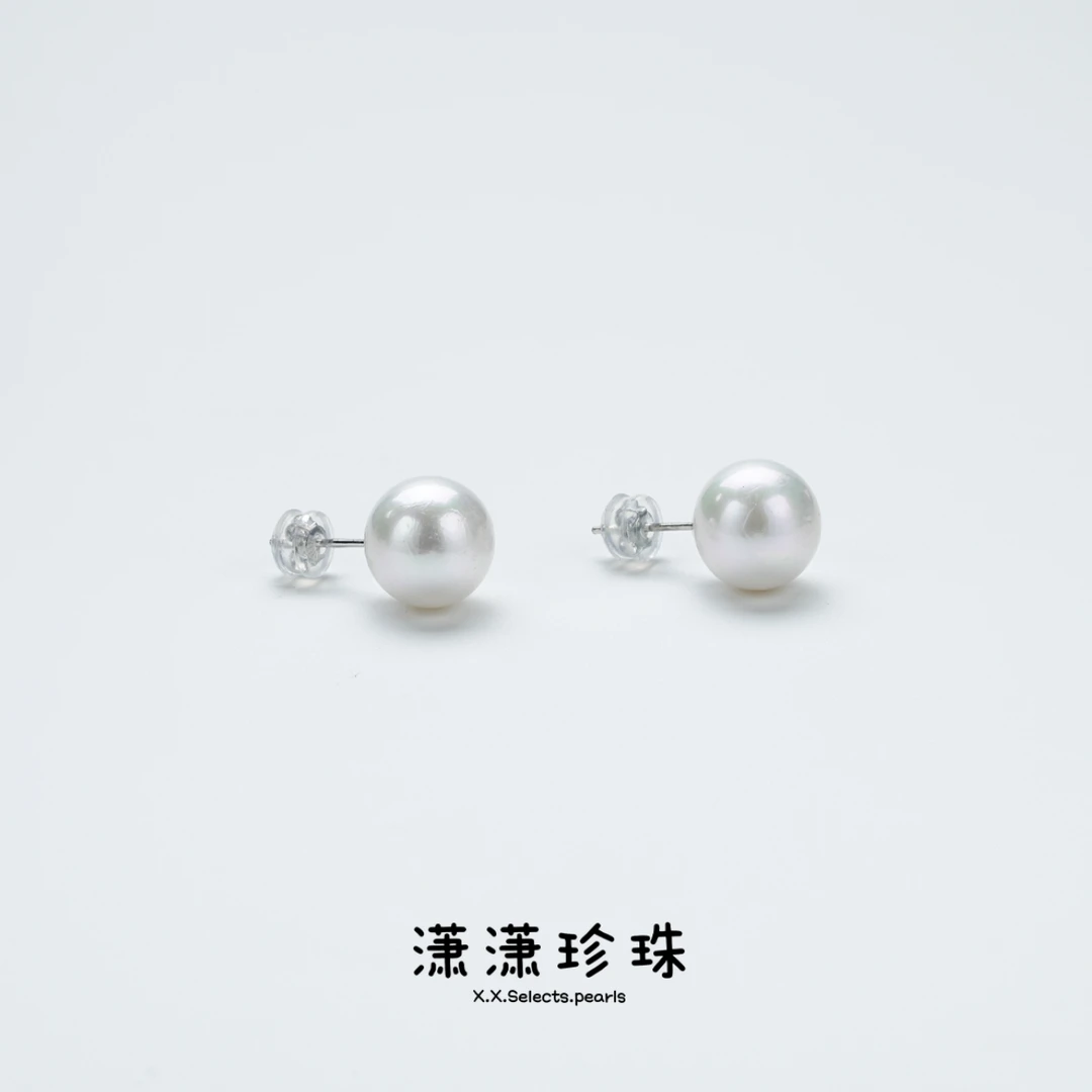 969【潇潇甄选】S925银 淡水珍珠耳钉10-11mm ED-0969