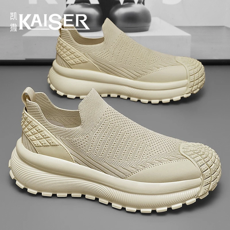 【凯撒】男鞋秋季时尚百搭休闲网面鞋子男款一脚蹬耐磨工装鞋-PG686