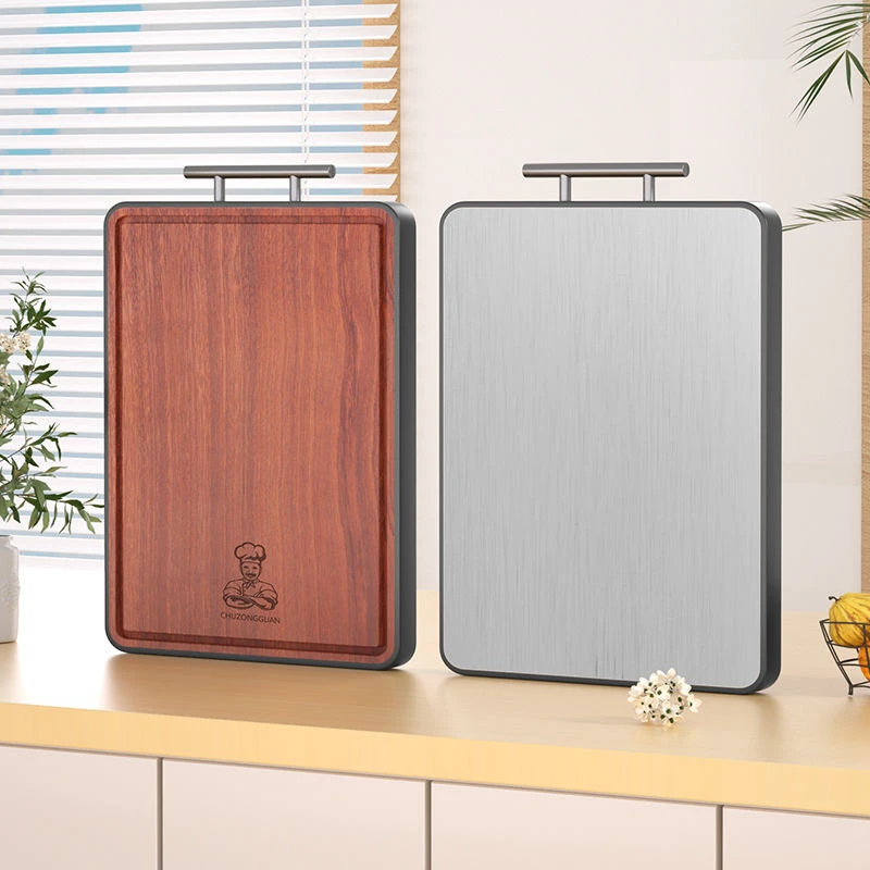 新疆包邮乌檀木菜板抗菌防霉家用不锈钢砧板占木质粘板切菜板加厚