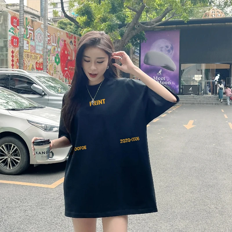 300克重磅纯棉短袖美式潮牌小众设计感休闲男女百搭半袖#T017939