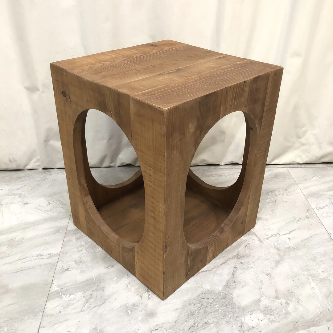 BORCH/博瑞奇老松木镂空方形茶几边几（09061）