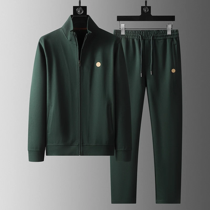 BALEYSWO经典高端男士休闲运动套装春秋款立领卫衣男装纯色两件套