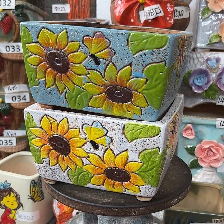 紫砂花盆粗陶材质多肉花盆