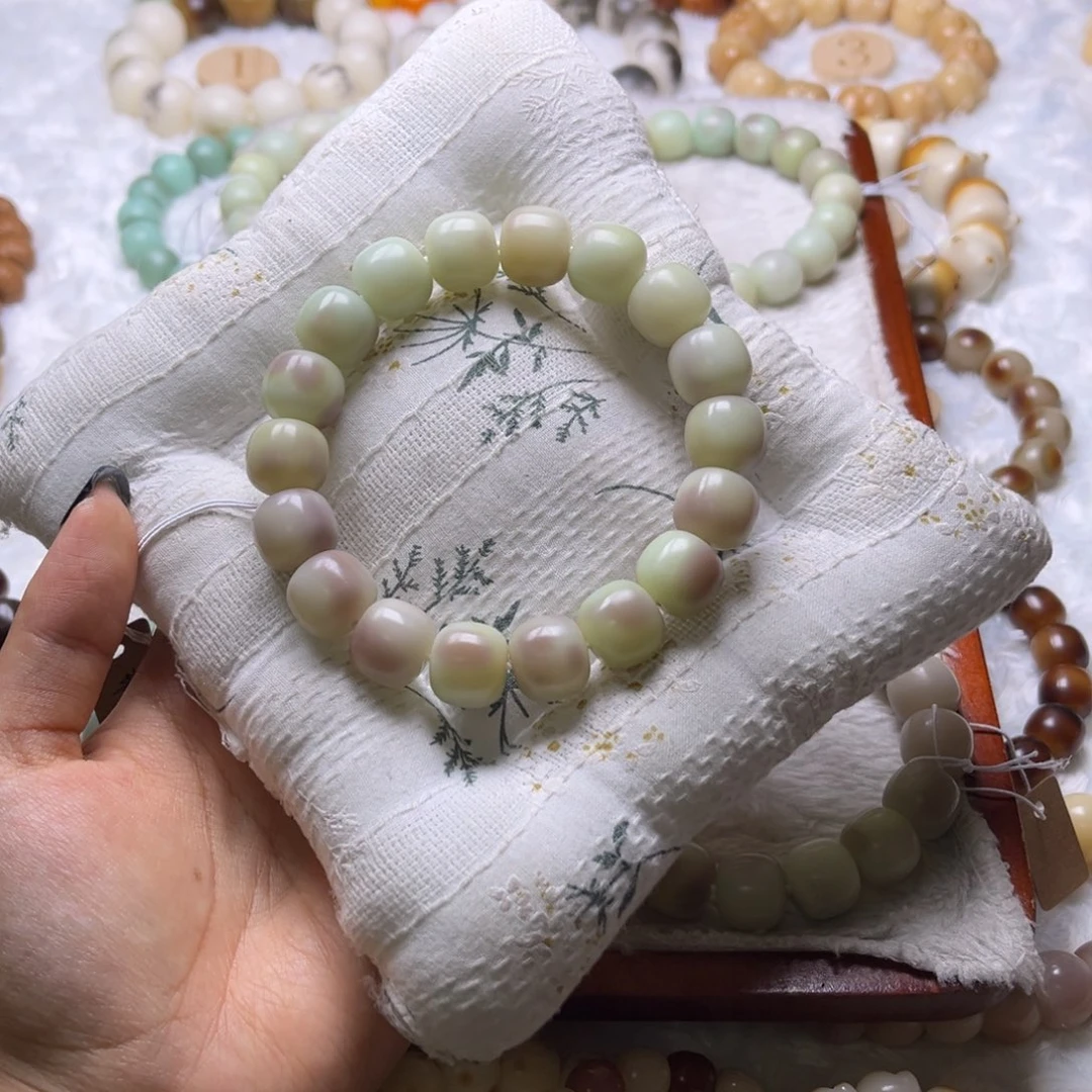 菩提根/象牙果把件293青釉干磨卡14微瑕