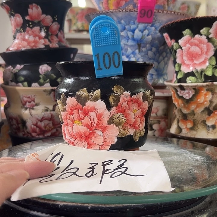 景德镇手绘花盆 满38包邮