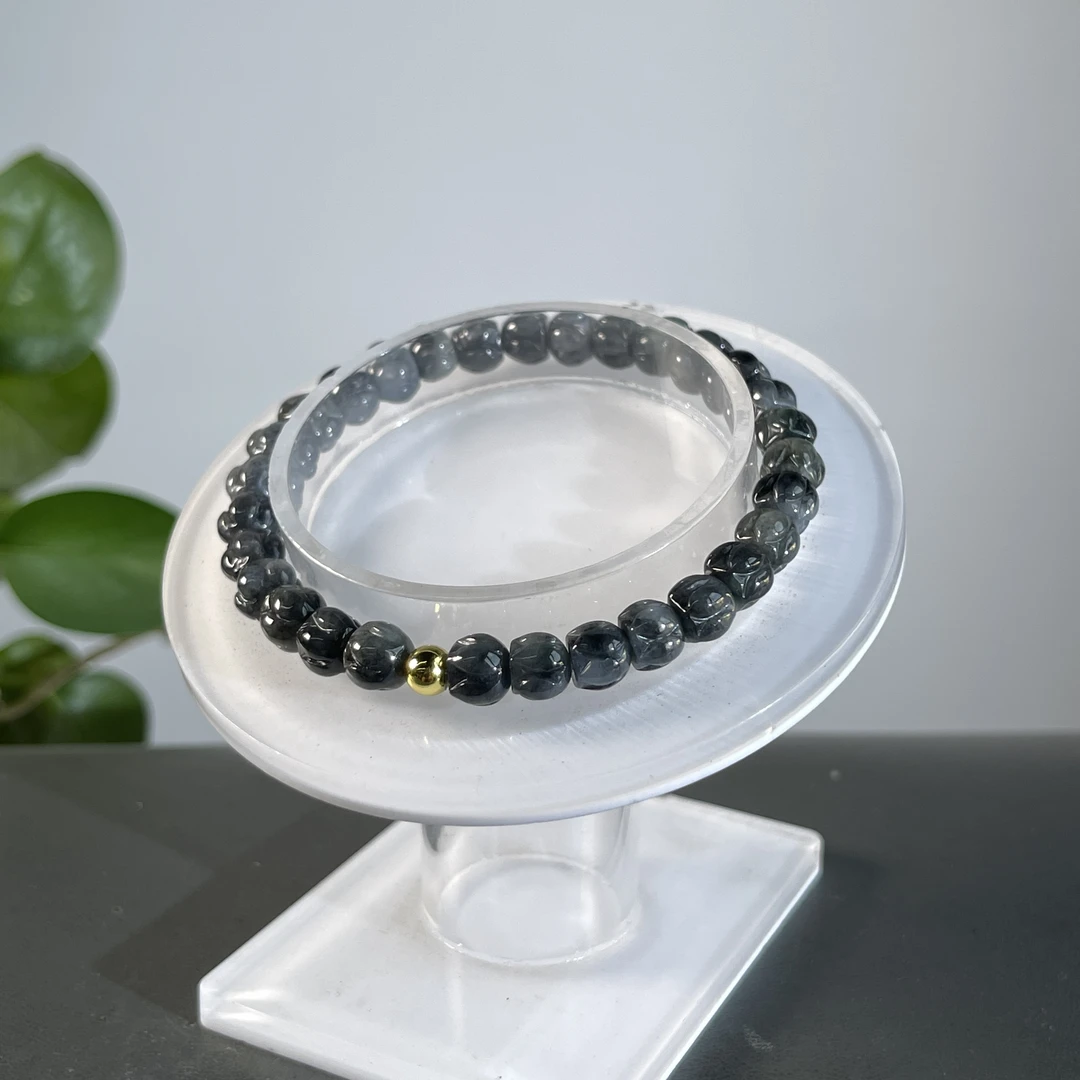 JGB28-28  天然缅甸A货翡翠  翡翠手串（含配饰）