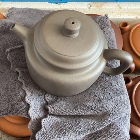 紫砂茶壶崔***店天青泥料220cc