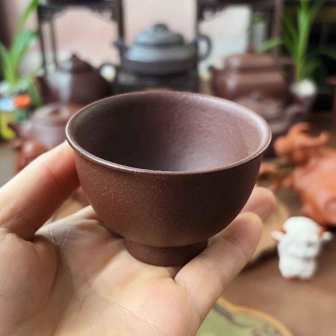 紫砂茶壶主人杯底槽清80cc