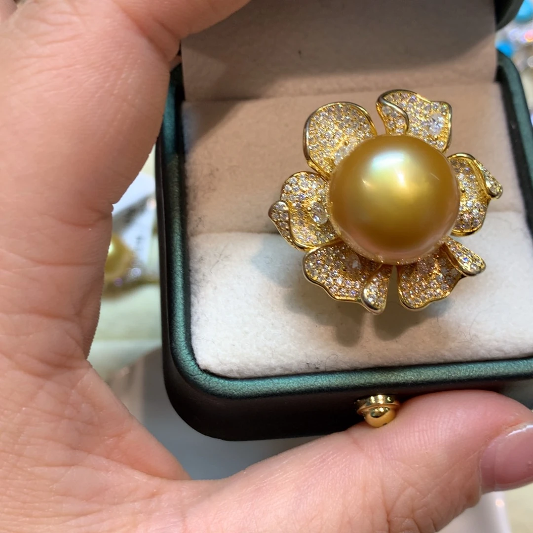 海水珍珠戒指银S925镶嵌