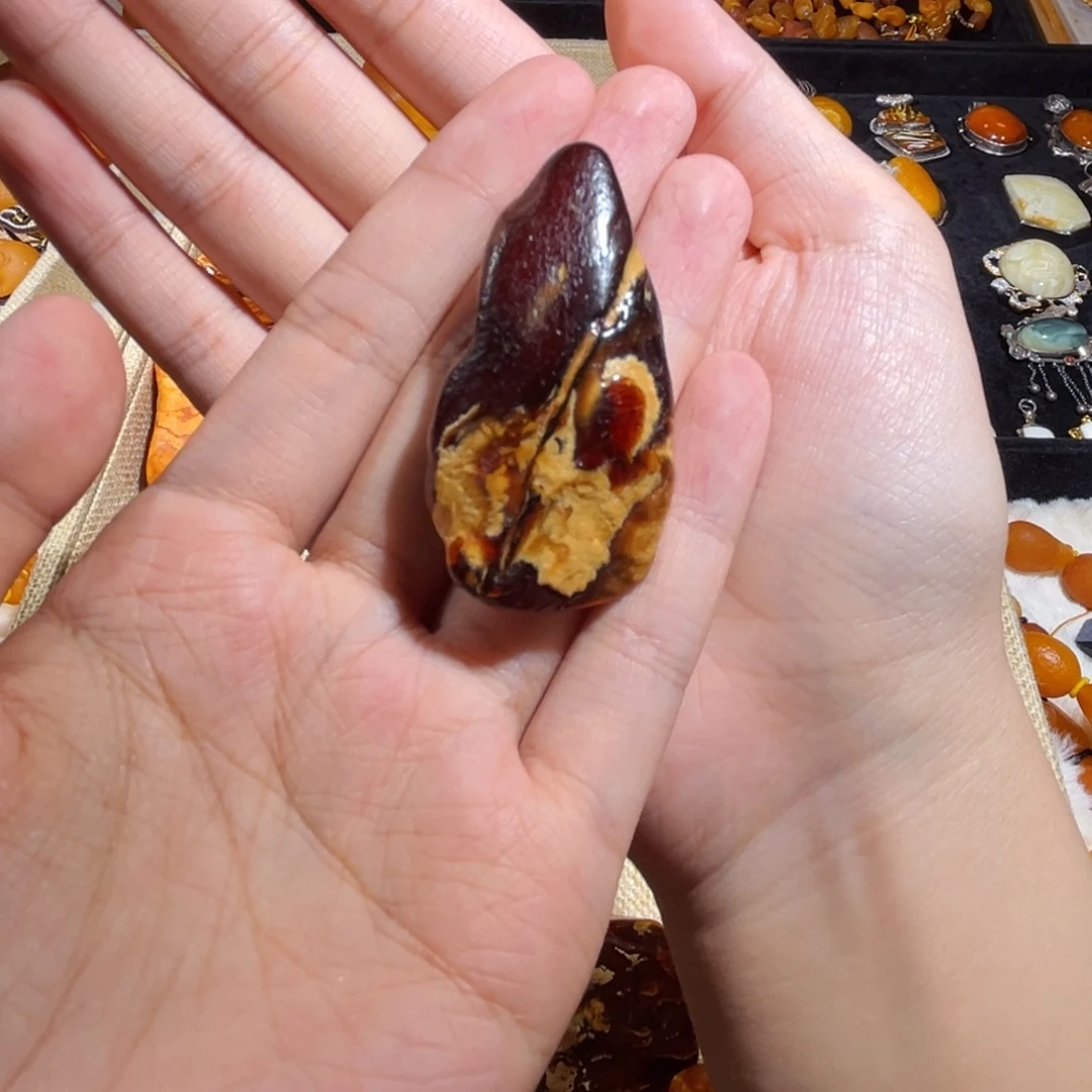 琥珀未镶嵌颈饰蜜蜡全皮花蜡吊坠（打孔不退换）