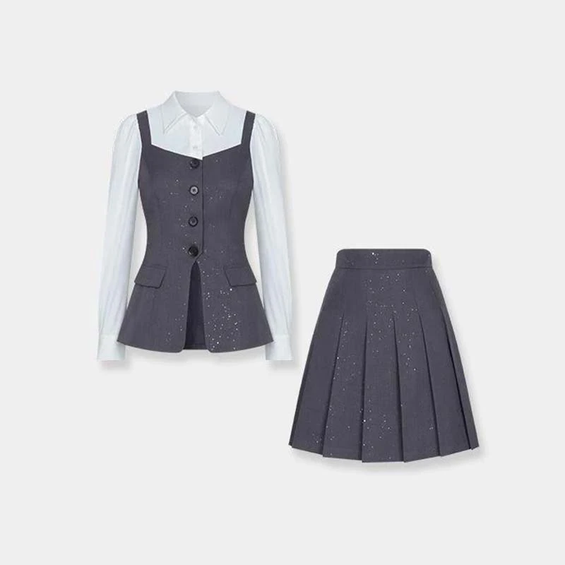 【纯纯专属】【两件套】【有里布】百搭春秋季简约设计师时尚套装DM0003