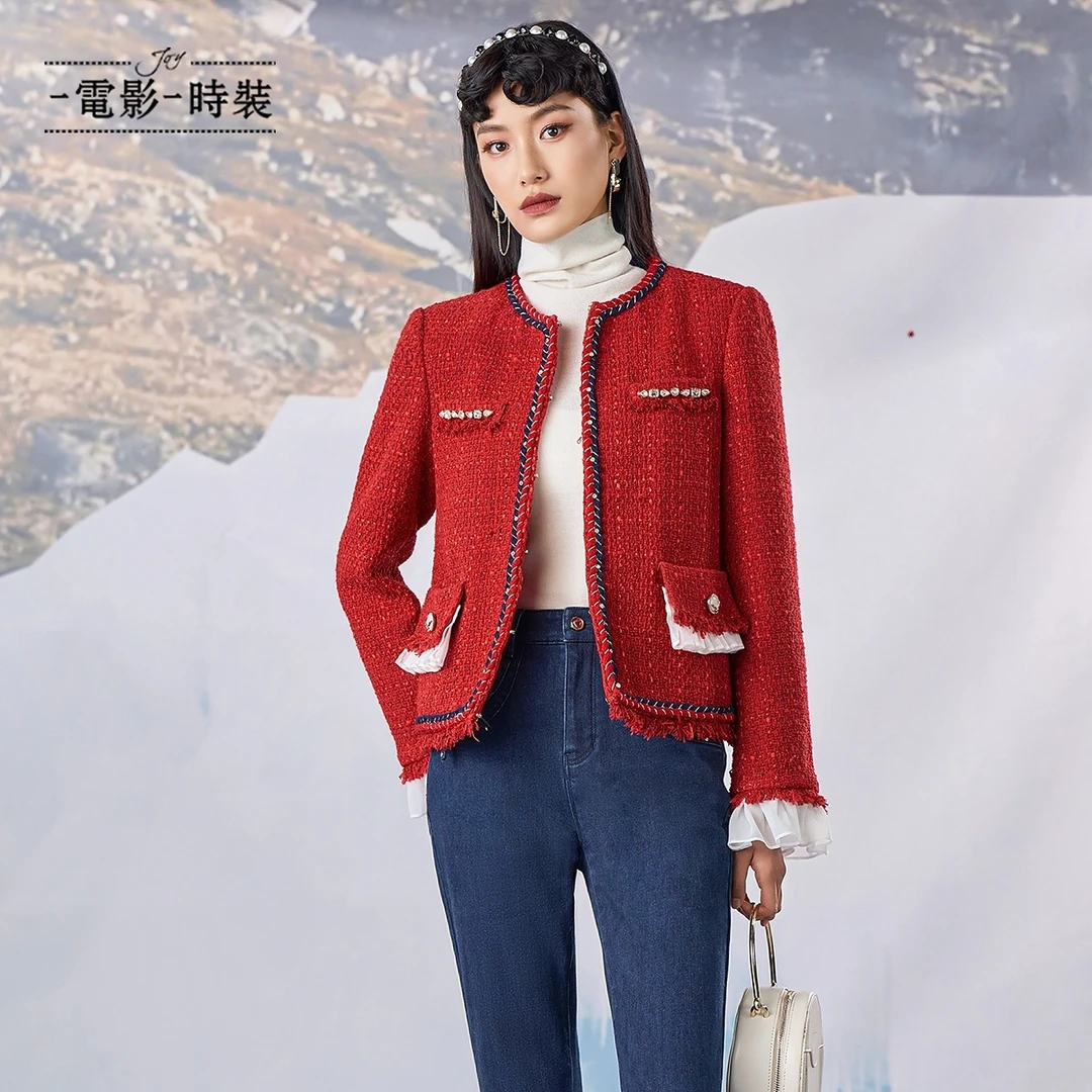 【小朱专享】一电影一时装长袖小香风外套时尚短外套 FEQG144604